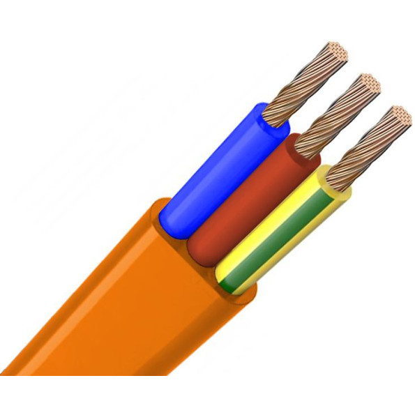 Силовий кабель з паралельно укладеними мідними жилами ВВГ п нгд 3х4 Оранжевый (КУ)