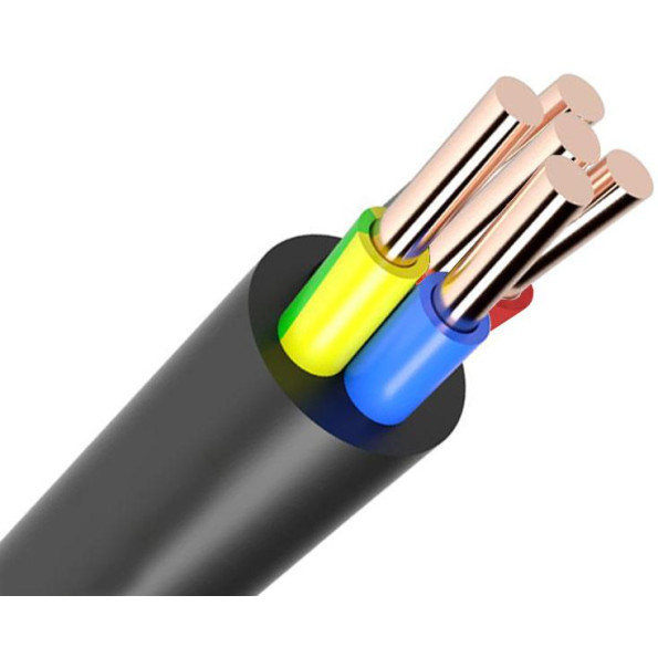 Силовой многожильный кабель со скрученными медными жилами ВВГ нг 5х6,0 (КУ)