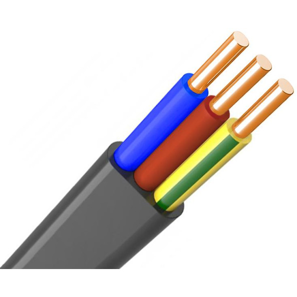 Силовой кабель с параллельно уложенными медными жилами ВВГ П 3х6,0 (КУ)