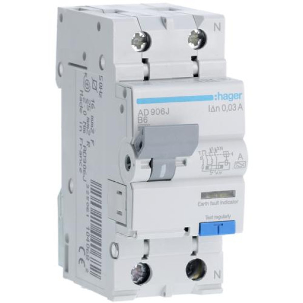 Диф.авт. 1+N 06А B 30мА Hager Диф.авт. 1+N 06А B 30мА Hager
