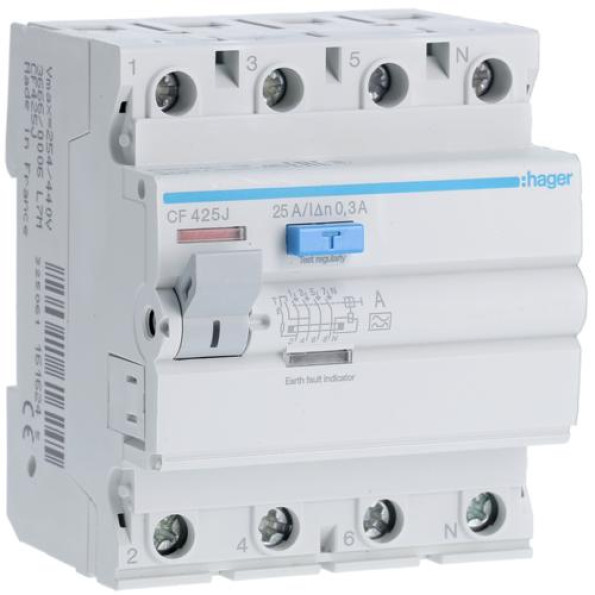 ПЗВ 4х25 А 300mA, А Hager ПЗВ 4х25 А 300mA, А Hager
