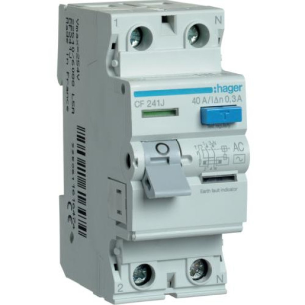 ПЗВ 2х63 А, 300mA, А, 2м Hager ПЗВ 2х63 А, 300mA, А, 2м Hager