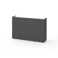 Комод на четыре двери Антрацит-Белый