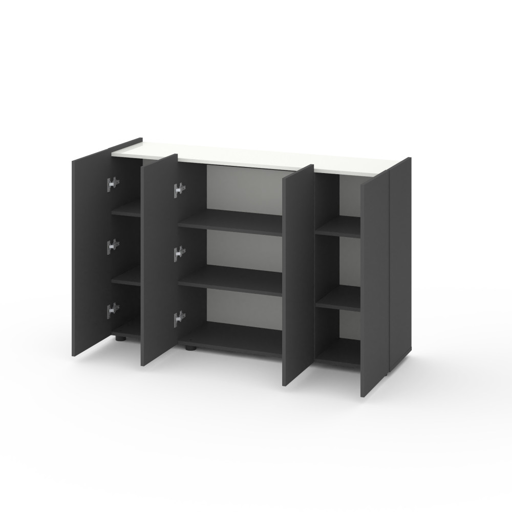 Комод на четыре двери Антрацит-Белый - Фото 2