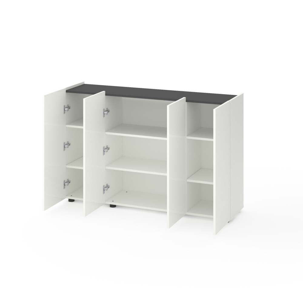 Комод на четыре двери Белый-Антрацит - Фото 2