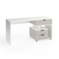 Стіл з 3 висувними ящиками праворуч 160х60х76 см Білий-Кашемір