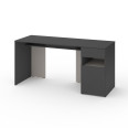 Стіл з тумбою праворуч 160х60х76 см Антрацит-Кашемір