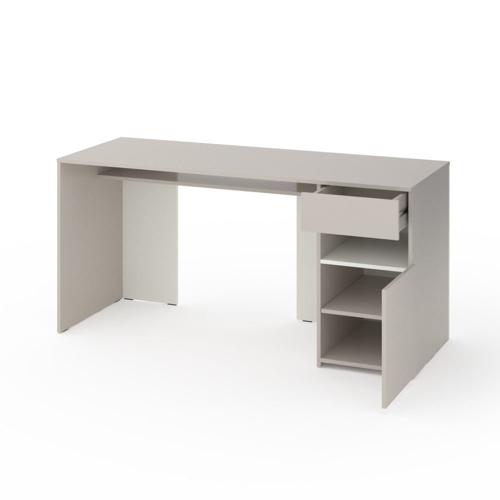 Стол с тумбой справа 160х60х76 см Кашемир-Белый - Фото 2