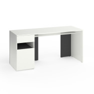 Стіл з тумбою зліва 160х60х76 см Білий-Антрацит