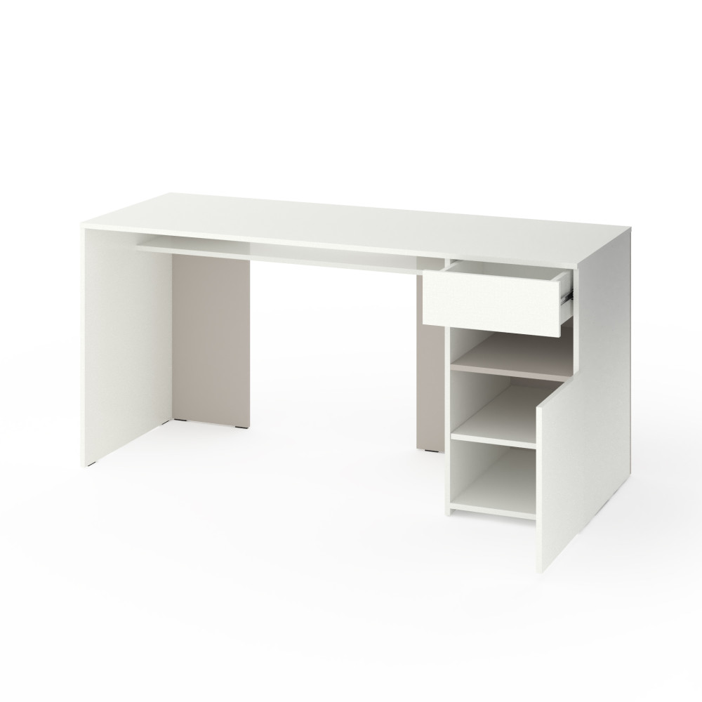 Стіл з тумбою праворуч 160х60х76 см Білий-Кашемір - Фото 2