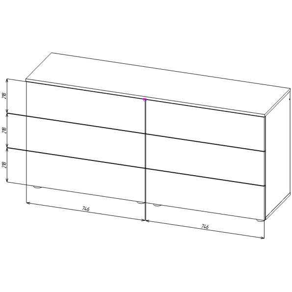 Комод на 6 ящиков Белый -
                                                        Фото 3