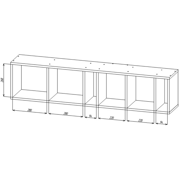 Полка навесная на 6 ячеек Антрацит -
                                                        Фото 3