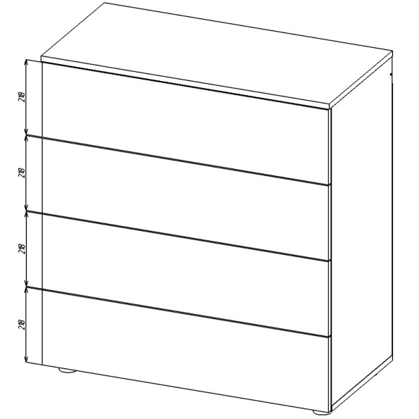 Комод на четыри ящика Антрацит -
                                                        Фото 3