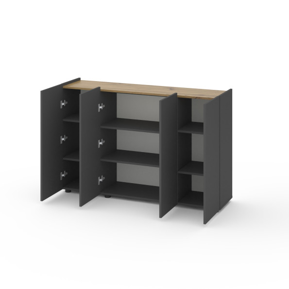 Комод на чотири двері Антрацит-Дуб Артизан -
                                                        Фото 2