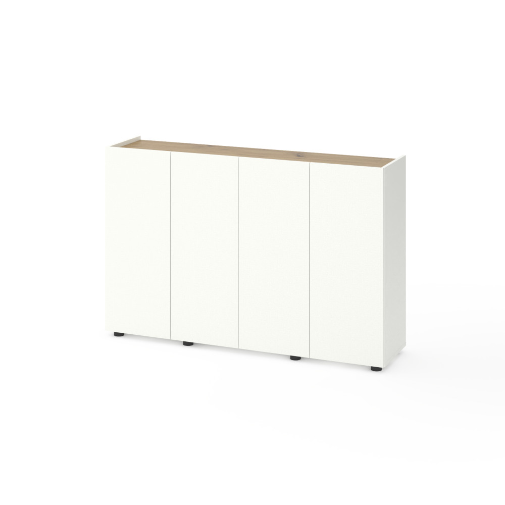 Комод на четыре двери Белый-Дуб Артизан - Фото 1