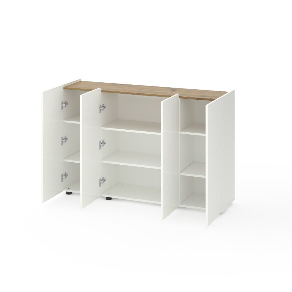 Комод на чотири двері Білий-Дуб Артизан - Фото 2