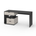 Стол с 3 выдвижными ящиками слева 160х60х76 см Антрацит-Кашемир