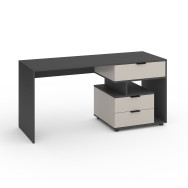 Стіл з 3 висувними ящиками праворуч 160х60х76 см Антрацит-Кашемір