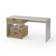 Стіл з 3 висувними ящиками зліва 160х60х76 см Кашемір-Дуб Артизан
