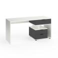Стіл з 3 висувними ящиками праворуч 160х60х76 см Білий-Антрацит