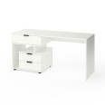 Стіл з 3 висувними ящиками зліва 160х60х76 см Білий
