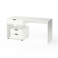 Стіл з 3 висувними ящиками зліва 160х60х76 см Білий