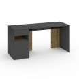 Стіл з тумбою зліва 160х60х76 см Антрацит-Дуб Артизан