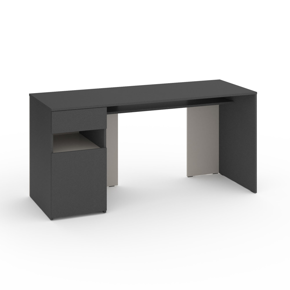 Стіл з тумбою зліва 160х60х76 см Антрацит-Кашемір - Фото 1
