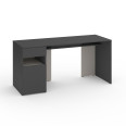 Стіл з тумбою зліва 160х60х76 см Антрацит-Кашемір