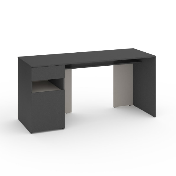Стіл з тумбою зліва 160х60х76 см Антрацит-Кашемір