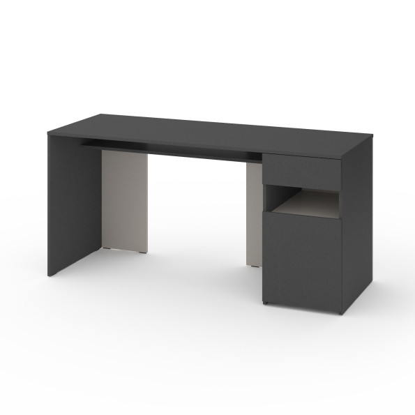 Стіл з тумбою праворуч 160х60х76 см Антрацит-Кашемір -
                                                        Фото 1