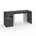Стіл з тумбою зліва 160х60х76 см Антрацит-Білий