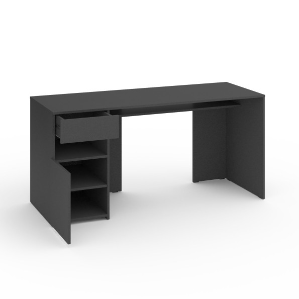 Стіл з тумбою зліва 160х60х76 см Антрацит -
                                                        Фото 2