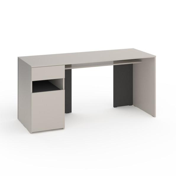 Стіл з тумбою зліва 160х60х76 см Кашемір-Антрацит