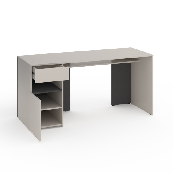 Стіл з тумбою зліва 160х60х76 см Кашемір-Антрацит -
                                                        Фото 2