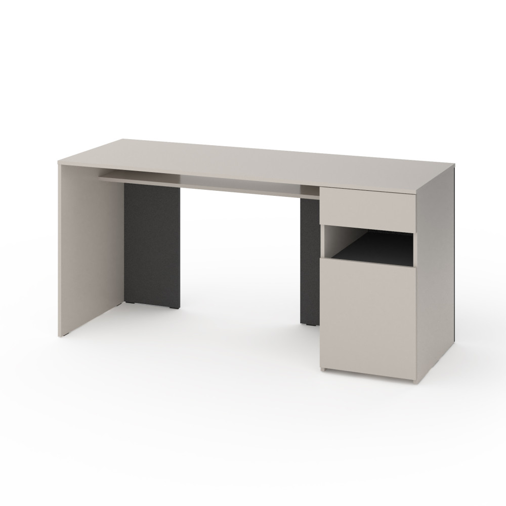 Стіл з тумбою праворуч 160х60х76 см Кашемір-Антрацит - Фото 1