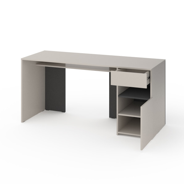 Стіл з тумбою праворуч 160х60х76 см Кашемір-Антрацит -
                                                        Фото 2