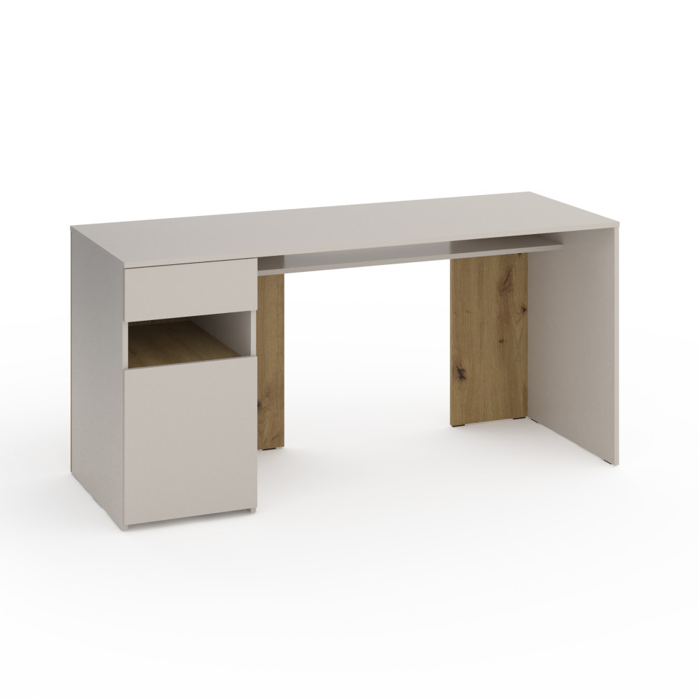 Стіл з тумбою зліва 160х60х76 см Кашемір-Дуб Артизан - Фото 1