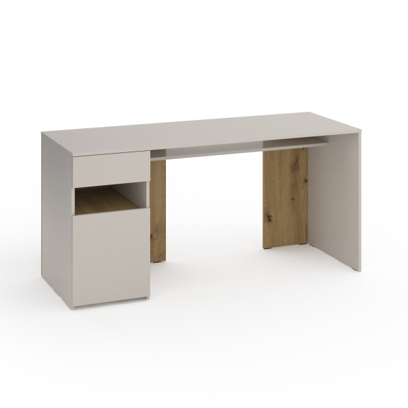 Стіл з тумбою зліва 160х60х76 см Кашемір-Дуб Артизан