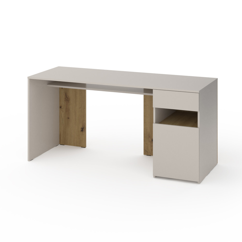 Стіл з тумбою праворуч 160х60х76 см Кашемір-Дуб Артизан - Фото 1