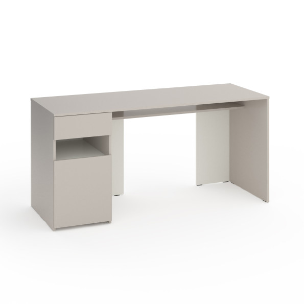 Стіл з тумбою зліва 160х60х76 см Кашемір-Білий
