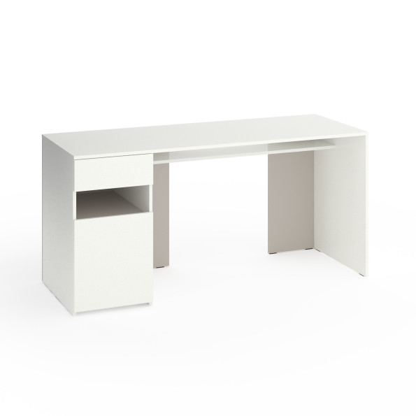 Стіл з тумбою зліва 160х60х76 см Білий-Кашемір