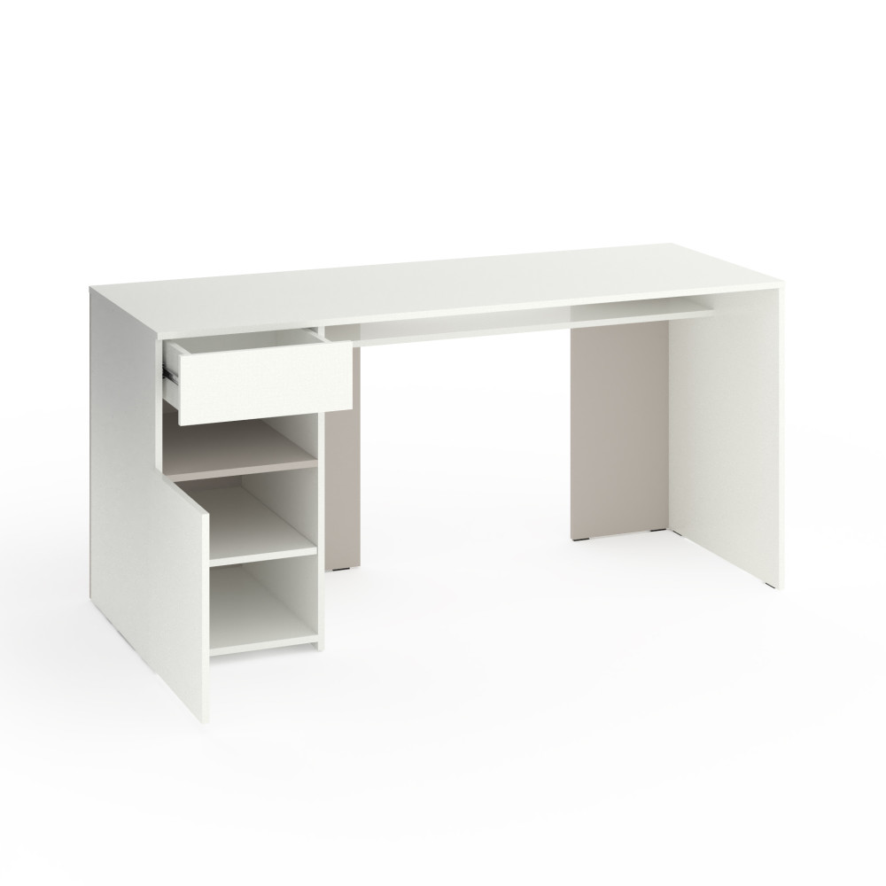 Стіл з тумбою зліва 160х60х76 см Білий-Кашемір - Фото 2