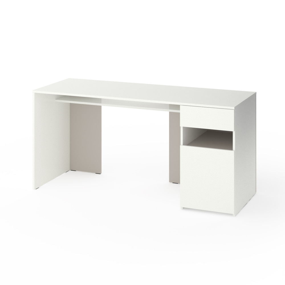 Стіл з тумбою праворуч 160х60х76 см Білий-Кашемір - Фото 1