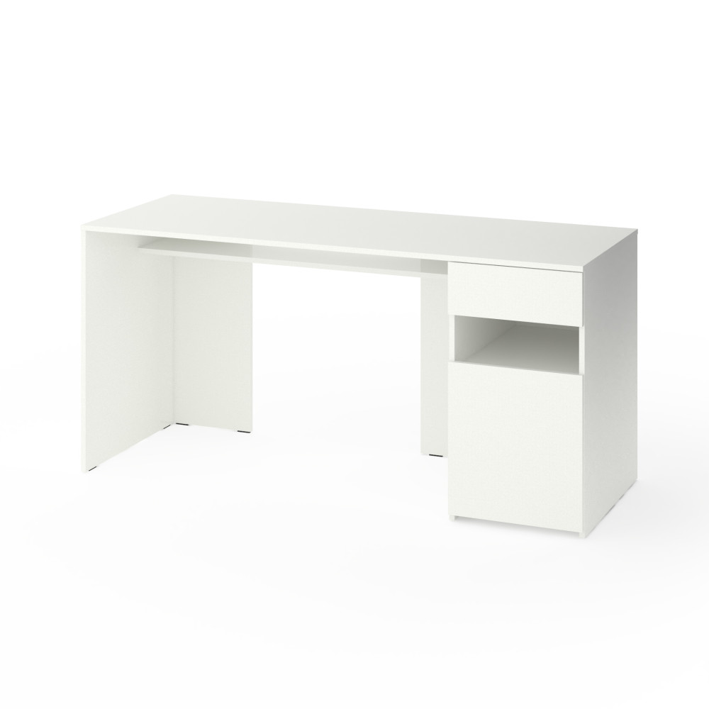 Стіл з тумбою праворуч 160х60х76 см Білий - Фото 1
