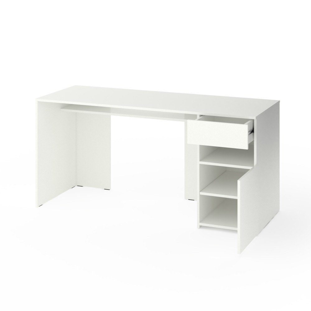 Стіл з тумбою праворуч 160х60х76 см Білий - Фото 2