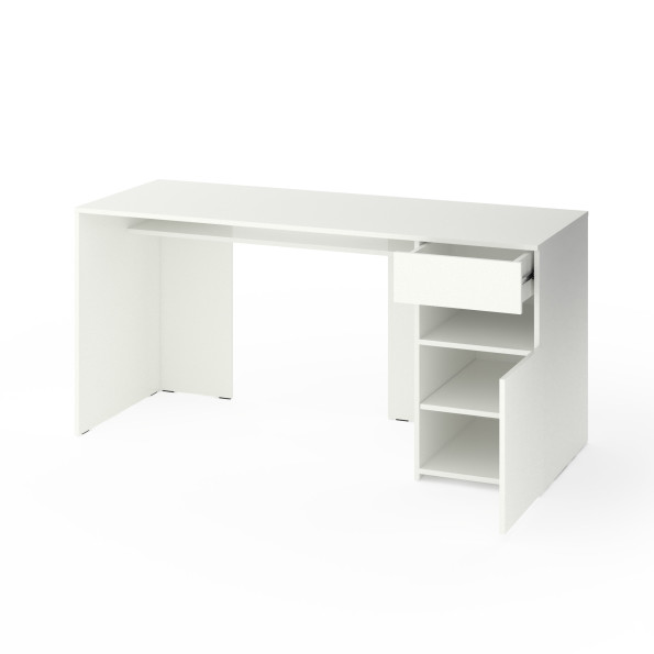 Стіл з тумбою праворуч 160х60х76 см Білий -
                                                        Фото 2