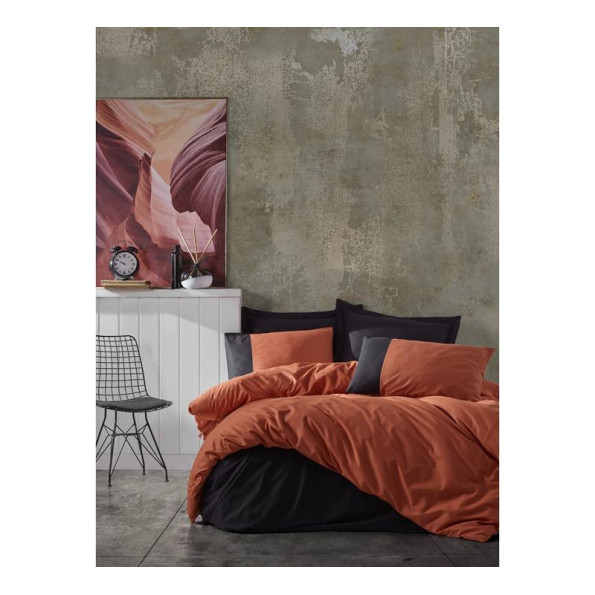 Комплект постільної білизни Cotton Box Plain Kiremit Siyah 200x220