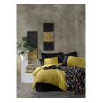 Комплект постельного белья с пледом Cotton Box Plain Hardal Siyah 200x220