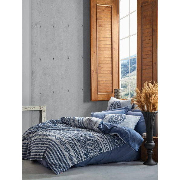 Комплект постільної білизни Cotton Box Toprak Norvin Indigo
